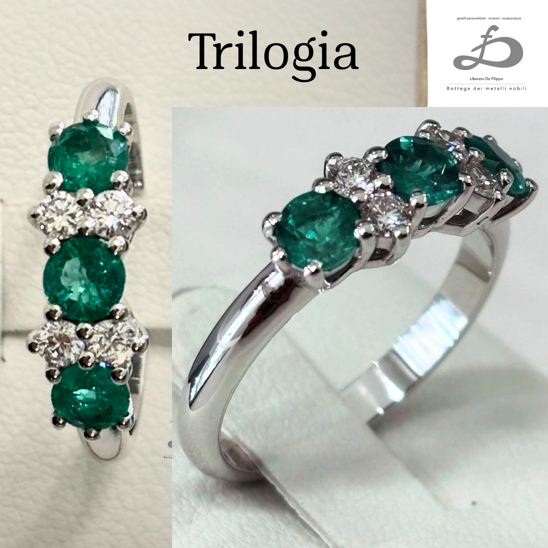 Trilogy Anello Smeraldo